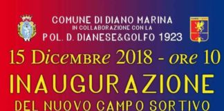 Diano Marina, sabato mattina l’inaugurazione del nuovo campo sportivo