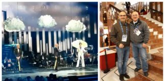 Gli artigiani sanremesi Gianni e Walter Canale dietro la gag comica della pioggia al Festival 2019