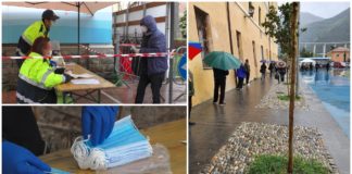 Taggia, partita la distribuzione delle mascherine: dopo alcuni problemi spostata la location di piazza Eroi Taggesi nel campetto davanti al Ruffini