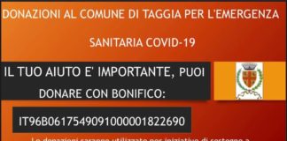 Taggia apre un conto per le donazioni, Conio “Sempre più famiglie in difficoltà a causa del Covid”