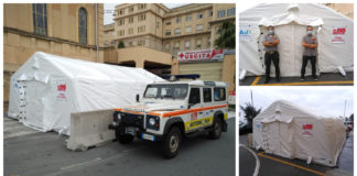 Sanremo: allestita la nuova tenda pre triage davanti al Pronto Soccorso dell’ospedale Borea