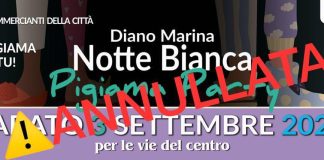 Diano Marina: annullata la notte bianca in programma domani, sarà riproposta il 17 settembre