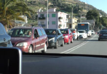 Chilometri di coda sull’Aurelia tra Santo Stefano e Sanremo causa lavori, disagi per il rientro a lavoro e a scuola Traffico Aurelia