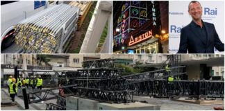 Festival di Sanremo: corsa contro il tempo in piazza Colombo per allestire il mega-palco. A Pian di Poma si torna a lavorare per il nuovo manto sintetico festival lavori palco