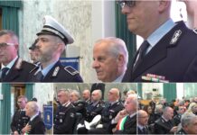 Imperia, encomio per gli agenti Benvenuto e Delucchi alla festa della Municipale. Scajola: “Incidenti in calo sulle strade è il dato più rassicurante”