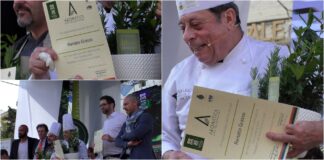Diano Marina, Aromatica: grande partecipazione al cooking show degli chef Grasso e Ursino che unisce un piatto tipico della cucina delle malghe con i sapori del mare e il Sale della Liguria Renato Grasso cooking show