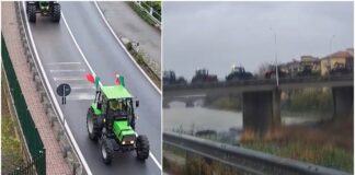 Altri trattori arrivano a Sanremo: una colonna di mezzi percorre la via Aurelia trattori