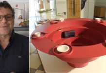 Il tavolo Tambura del designer Mauro Olivieri esposto alla mostra “La tavola cambia rotta” mauro olivieri - tavolo tambura