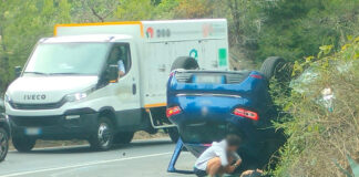 Incidente su Capo Berta: auto si capovolge, ferita una donna incidente capo berta