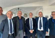 Visita del presidente della Federazione Italiana Canottaggio Giuseppe Abbagnale alla Canottieri Sanremo
