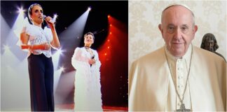A Sanremo 2025 il videomessaggio di Papa Francesco e l’emozionante esibizione di Noa e Mira Awad Noa e Mira Awad - papa francesco