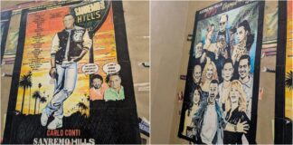 Sanremo come Beverly Hill con i suoi murales graffianti: Carlo Conti e i suoi co-conduttori protagonisti dei murales di John Sale murales di John Sale sanremo 2025