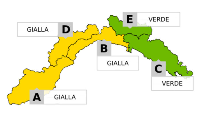 allerta meteo gialla liguria