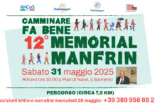 Sanremo, sabato 31 maggio il 12esimo Memorial Manfrin: camminare fa bene, insieme memorial Manfrin