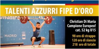Sollevamento pesi: Christian Di Maria, orgoglio di Diano Marina, ancora Campione Europeo Christian Di Maria