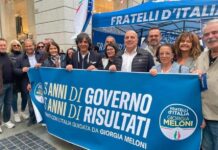 Fratelli d’Italia Sanremo in piazza per celebrare i tre anni di governo Meloni fratelli d'italia sanremo