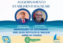 Balneari, domani ad Arma di Taggia la riunione provinciale di Confesercenti