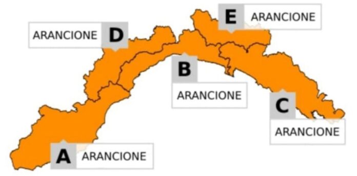 Allerta arancione tutta liguria