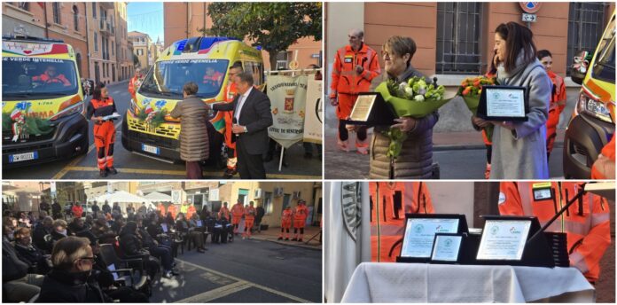 Ventimiglia, due nuove ambulanze per la Croce Verde Intemelia_ la cerimonia in piazza XX Settembre