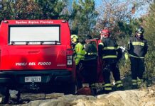Intervento dei Vigili del Fuoco sul Monte Bignone per un biker ferito