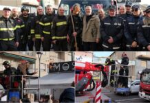 Sanremo, piazza Colombo in festa per l’arrivo della Befana dei Vigili del Fuoco sanremo befana dei vigili del fuoco