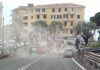 Ventimiglia, auto in fiamme a Largo Torino: traffico paralizzato
