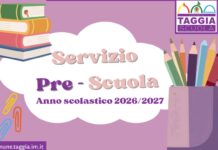 Taggia, aperte le iscrizioni al servizio pre-scuola per il 2026-2027 servizio pre scuola taggia