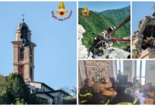 Molini di Triora: campanile colpito da un fulmine a Corte, concluse le operazioni di recupero e sicurezza Chiesa Corte