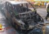 Sanremo, auto in fiamme in via Galilei: intervento dei Vigili del Fuoco