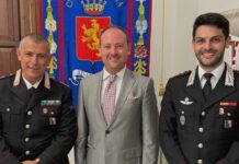 Il nuovo comandante dei Carabinieri di Ventimiglia Alta Massimiliano Sestili ricevuto dal sindaco Di Muro
