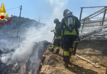 Incendio in zona agricola a Riva Ligure, distrutte due baracche