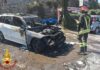 Camporosso, auto in fiamme in corso della Repubblica: intervento dei Vigili del Fuoco