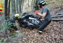 Rezzo, quad precipita per 80 metri nel bosco: un ferito trasportato in elicottero in ospedale