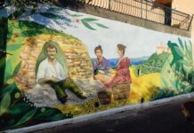 Villa Faraldi si arricchisce di un nuovo murales: l’arte racconta il legame tra borgo, ulivi e tradizioni villa faraldi murales