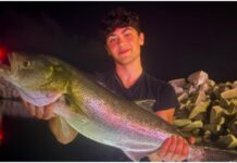 Pesca sportiva, cattura da record per Riccardo De Angelis della Lampa Longu Dianese: pesce serra da 5,1 chili Riccardo De Angelis