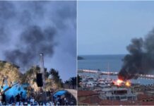Sanremo, yacht in fiamme a Portosole incendio yacht sanremo
