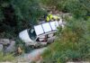 Mendatica, auto finisce in un dirupo sulla strada del Garezzo: due feriti