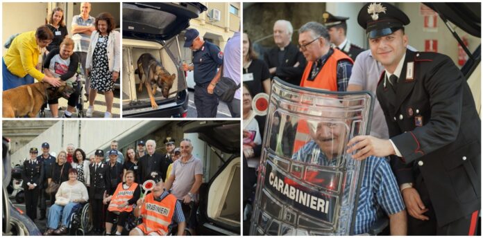 Sanremo, gli ospiti del Piccolo Cottolengo in visita ai Carabinieri_ dimostrazione speciale dei cino